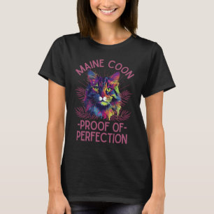 Kleurrijke Maine-coon kat T-shirt