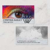 Kleurrijke make-up en penselen | Vrouwenoog Visitekaartje (Voorkant / Achterkant)