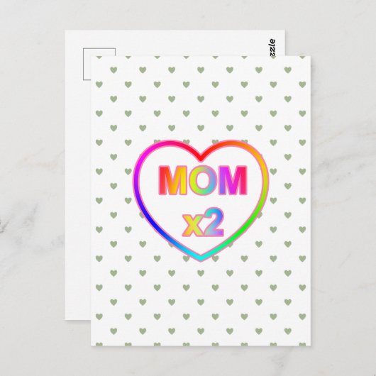 Kleurrijke mama x 2 Moederdag Briefkaart (Voorkant / Achterkant)