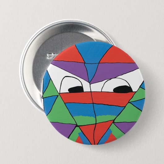 Kleurrijke Man Abstracte Button (Voorkant /achterkant)