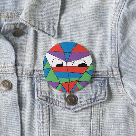 Kleurrijke Man Abstracte Button (In situ)