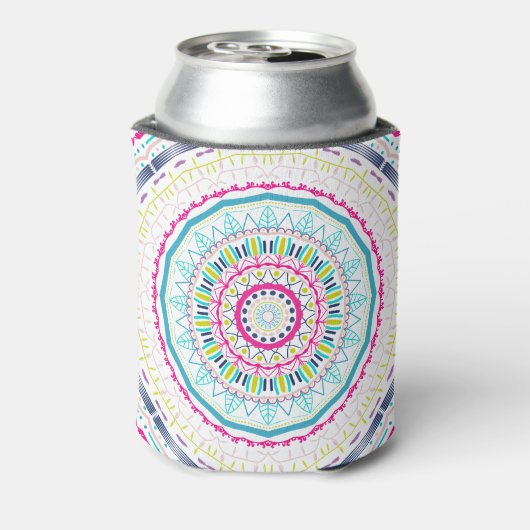 kleurrijke mandala blikjeskoeler (Blikje Achterkant)