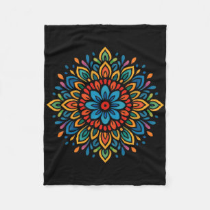 Kleurrijke Mandala Bloem Symmetrie  Fleece Deken