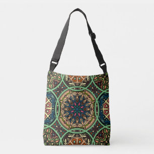 Kleurrijke Mandala: bloemenhand getekend Crossbody Tas