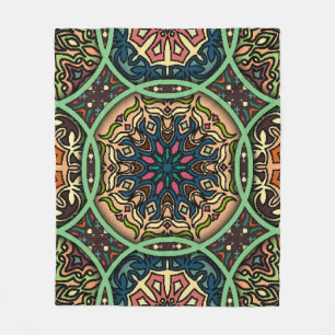 Kleurrijke Mandala: bloemenhand getekend Fleece Deken