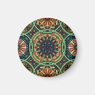 Kleurrijke Mandala: bloemenhand getekend Magneet