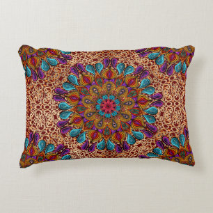 Kleurrijke Mandala Boho Stijl Maximalist Hippie Accent Kussen
