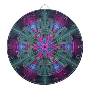 Kleurrijke Mandala Fraaie Fractale Kunst Kaleidosc Dartbord