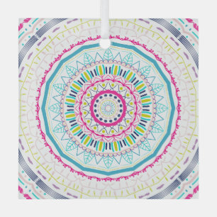 kleurrijke mandala glas ornament