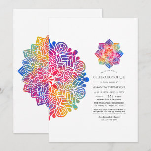 Kleurrijke Mandala Indiase Viering van het Leven Kaart