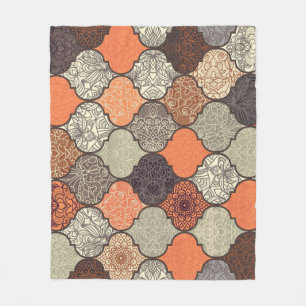 Kleurrijke Mandala: Islamitische Patchwork Naadloo Fleece Deken
