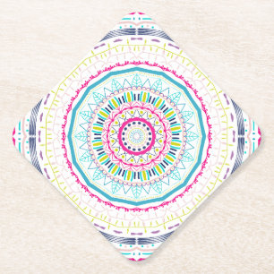 kleurrijke mandala kartonnen onderzetters