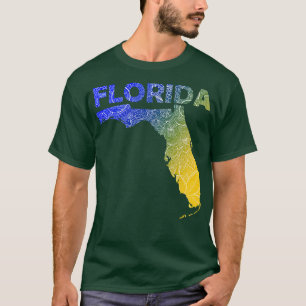 Kleurrijke mandala kunstkaart van Florida met teks T-shirt
