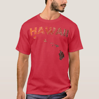 Kleurrijke mandala kunstkaart van Hawaï met tekst T-shirt