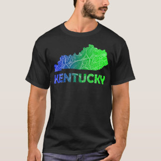 Kleurrijke mandala kunstkaart van Kentucky met tek T-shirt
