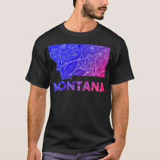 Kleurrijke mandala kunstkaart van Montana met teks T-shirt