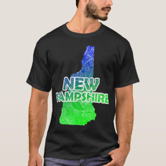 Kleurrijke mandala kunstkaart van New Hampshire me T-shirt