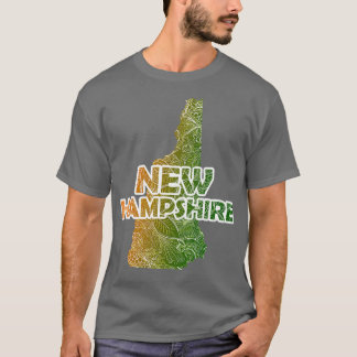 Kleurrijke mandala kunstkaart van New Hampshire me T-shirt