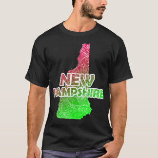 Kleurrijke mandala kunstkaart van New Hampshire me T-shirt