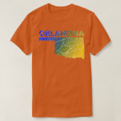 Kleurrijke mandala kunstkaart van Oklahoma met tek T-shirt (Design voorkant)