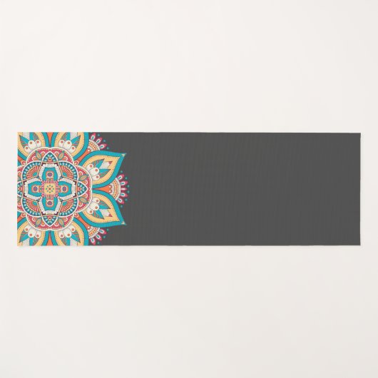 Kleurrijke mandala levendige energieke kunst yogamat (Voorkant (horizontaal))