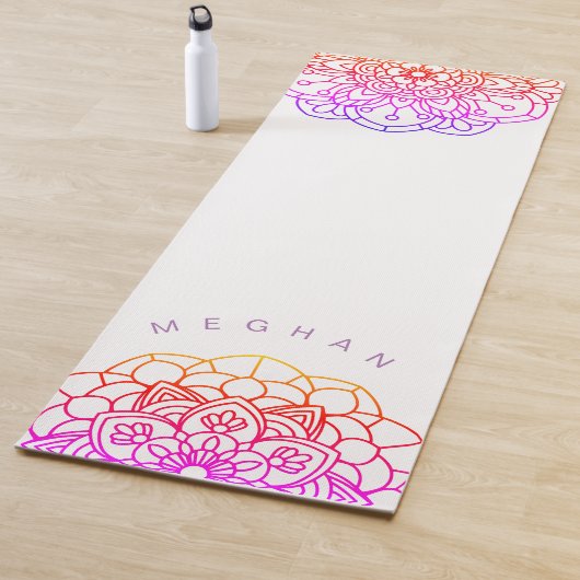 Kleurrijke Mandala Monogram Yoga Mat (In situ)