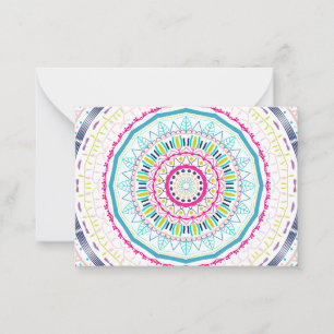 kleurrijke mandala notitiekaartje