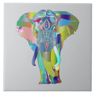 Kleurrijke Mandala Olifant Tegeltje