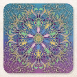 Kleurrijke Mandala Papieren Onderzetter