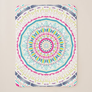 kleurrijke mandala sherpa deken