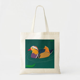 Kleurrijke mandarijneend moderne digitale kunst tote bag