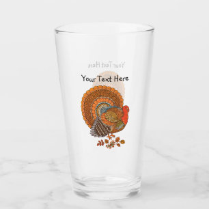 Kleurrijke mannelijke Turkije Fanned Tail Herfst B Glas