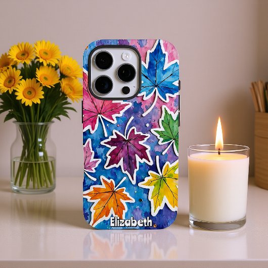 Kleurrijke Maple Leaf Art Case-Mate iPhone Case