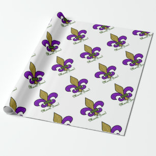 Kleurrijke Mardi Gras Fleur De Lis Cadeaupapier