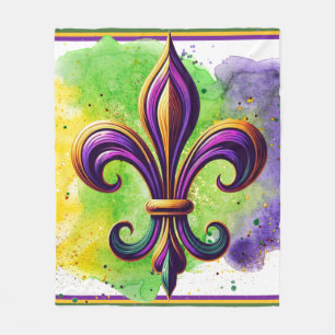 Kleurrijke Mardi Gras Fleur de lis Fleece Deken