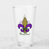 Kleurrijke Mardi Gras Fleur De Lis glazen beker (Achterkant)