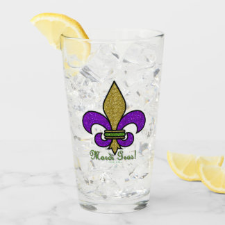 Kleurrijke Mardi Gras Fleur De Lis glazen beker