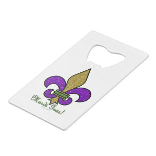 Kleurrijke Mardi Gras Fleur De Lis Kredietkaart Flessenopener