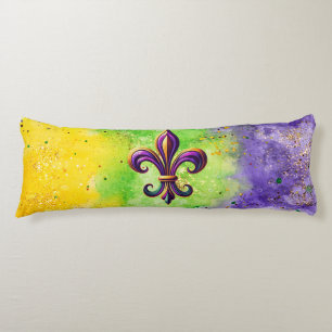 Kleurrijke Mardi Gras Fleur de lis Lichaamskussen