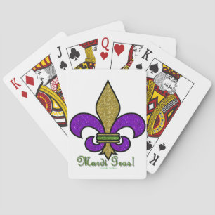 Kleurrijke Mardi Gras Fleur De Lis Speelkaarten