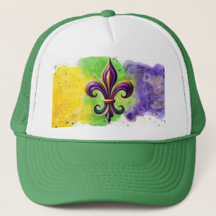 Kleurrijke Mardi Gras Fleur de lis Trucker Pet