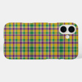 Kleurrijke Mardi Gras gingham patterned Case-Mate iPhone Case (Achterkant (horizontaal))