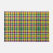 Kleurrijke Mardi Gras gingham patterned Deurmat (Voorkant)