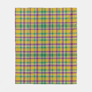 Kleurrijke Mardi Gras gingham patterned Fleece Deken