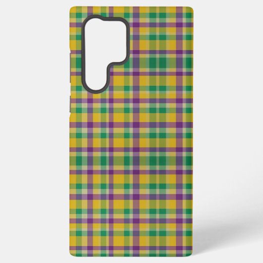 Kleurrijke Mardi Gras gingham patterned Samsung Galaxy Hoesje (Achterkant)