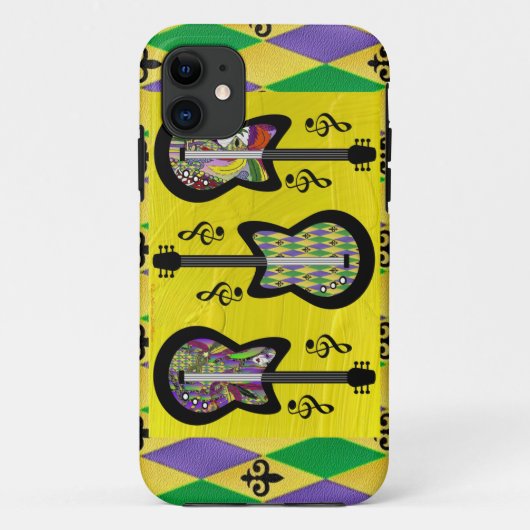 Kleurrijke Mardi Gras Gitaren Case-Mate iPhone Case (Achterkant)