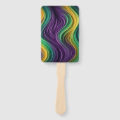 Kleurrijke Mardi Gras golf patterend Handwaaier (Voorkant)
