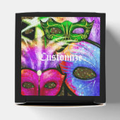 Kleurrijke Mardi Gras Maskers Kubus Favor Box Bedankdoosjes (Bovenkant)