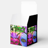 Kleurrijke Mardi Gras Maskers Kubus Favor Box Bedankdoosjes (Geopend)
