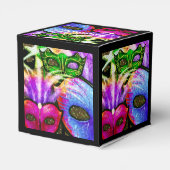 Kleurrijke Mardi Gras Maskers Kubus Favor Box Bedankdoosjes (Achterkant)